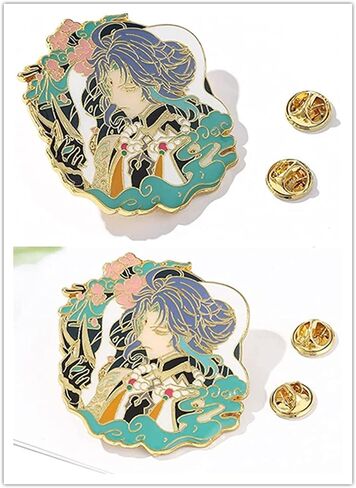 اكس اتش بي تي اس 10 قطع من ملصقات جينشين امباكت دبابيس مطلية بالمينا، مجموعة دبابيس معدنية لطية صدر السترة بتصميم لعبة المغامرات التنكرية، اكسسوارات شنطة الظهر بتصميم انيمي جينشين امباكت كيكينج شياو, in Kuwait