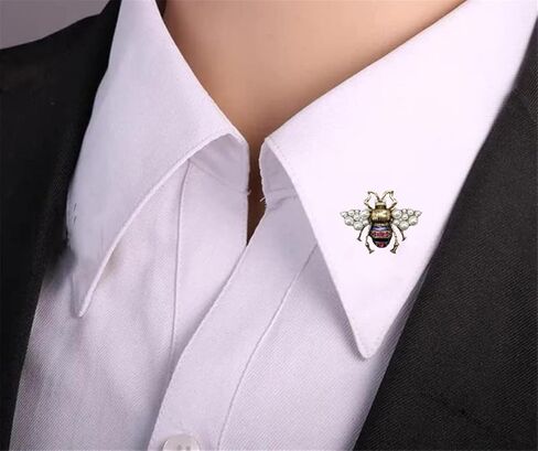 Rhinestone Pearl Bee Brooch Pins Honey Bee Brooch Insect Series Brooch Women Delicate Little Bee Brooches Pearl Rhinestone Pin Brooch Jewelry Gifts for Girl, Metal, no gemstone in Kuwait