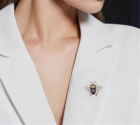 Rhinestone Pearl Bee Brooch Pins Honey Bee Brooch Insect Series Brooch Women Delicate Little Bee Brooches Pearl Rhinestone Pin Brooch Jewelry Gifts for Girl, Metal, no gemstone in Kuwait