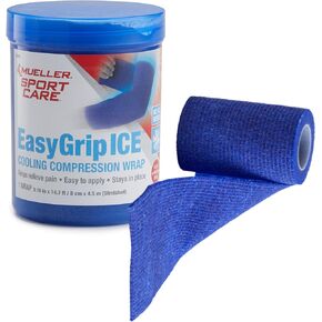Mueller Sports Medicine EasyGrip ICE Cooling Compression Wrap, for Men and Women, Easy Application, Helps to Relieve Pain & Provide Support to Body Parts, Blue