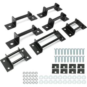 KUAFU 3rd Row Seat Brackets Compatible with 2000-2014 Chevy Chevrolet Tahoe GMC Yukon Style Split 3rd-Row Seats with Strikers and Bolts, Steel and Black