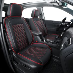 LUCKYMAN CLUB Equinox Faux Leather Seat Covers, Custom fit for 2018-2024 Chevrolet Equinox LT LS LT Fleet Premier RS LS Fleet L 4dr SUV(Full Set, Black)