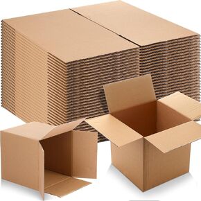 Lincia 50 Pack 8 x 8 x 8 Inch Shipping Boxes Small Corrugated Cardboard Mailing Box for Packaging Gifts, Storage, Small Business Mailing Kraft