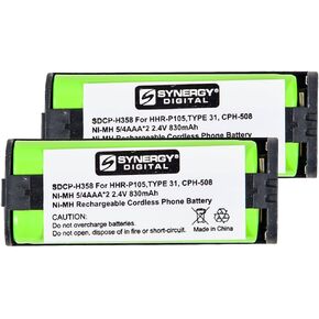 Synergy Digital Cordless Phone Batteries, Compatible with Avaya DECT D160 Cordless Phone Includes: 2 x SDCP-H358 Batteries