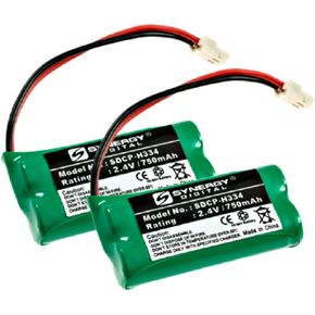Synergy Digital Cordless Phone Batteries, Compatible with Vtech CS6529 Cordless Phone, (Ni-MH, 2.4V, 750 mAh) Ultra Hi-Capacity, Combo-Pack Includes: 2 x SDCP-H334 Batteries