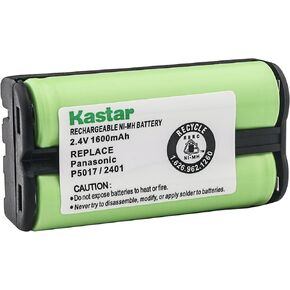 Kastar Cordless Phone Battery Ni-MH, 2.4 Volt, 1600 mAh Replacement for Vtech 80-5017-00-00 VT00-2421 VT20-2420 VT20-2430 2431 2461 Panasonic HHR-P546A KX-TG1000N KX-GTA100N GE TL96511 36511