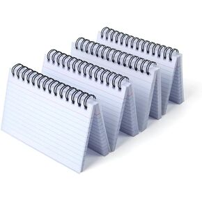 بطاقات المراجعة، 200 ورقة من بطاقات الفلاش الحلزونية، 4 عبوات من بطاقات الفهرس المبطنة، غطاء واقٍ وعلامات تبويب الفهرس، بطاقات التسجيل (5 × 3 بوصة/عبوة) (أبيض) (4) in Kuwait