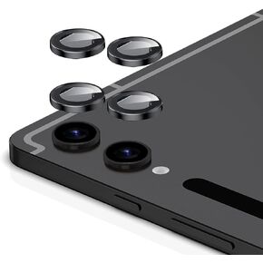for Samsung Galaxy Tab S9 Ultra/SM-X910 Camera Lens Protector, HD Clarity Scratch-Resistant Ultra-Thin 9H Tempered Glass with Aluminum Edging, Individual Metal Lens Cover (2 Set)(Black)
