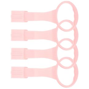 SAFIGLE Cribs 4pcs Baby Pull up Rings Baby Standing Walker Crib Tool Ring Baby Playpen Crib Hook Help Baby Stand Up Walking Training Tool for Newborn Pink Baby Supplies