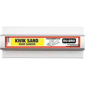 Du-Bro Kwik Sand Lightweight Aluminum Hand Sander Sanding Block with Comfortable Ergonomic Grip, Includes 3-Pack Precut Self-Adhesive Sandpaper (1 Each of 80, 150, and 220 grit), 5.5 Inch,Silver