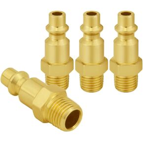 Joywayus 4PCS 1/8 Inch NPT Male Industrial Air Hose Quick Connect Air Plug Fittings