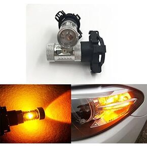 2 Amber Yellow Error Free PY24W 5200s High Power LED Bulbs Turn Signal Bulb for BMW E90 E92 E93 328i 335i M3 X5