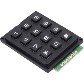 ASHATA 12 Button Keyboard Modules, 12 Keys 3x4 Push Buttons External Keypad Modules for MCU