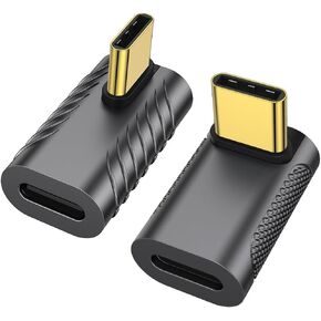 AuviPal BCLINK 240W USB C 90 Degree Adapter (Two Styles), USB C Male to Female L Shape Right Angle Connector for Steam Deck, ROG Ally, Meta Quest, MacBook, Smart Phone & Tablet and More