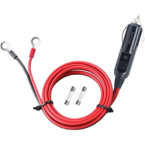 Cigarette Lighter Male Plug Adapter Inverter Cable Power Supply Cord Heavy Duty 12V/24V 5FT/1.5M 14AWG for Car Inverter,Air Pump, Electric Cup, Tire Inflator DIY (14 AWG, 5FT)