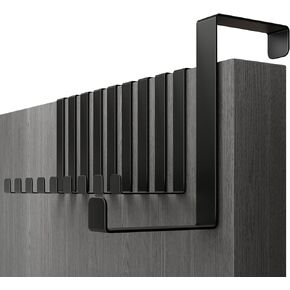 Menz Set of 10 Over The Door Hooks - 2-Sided Door Hooks for Hanging Indoors, Hooks for Hanging Outdoors - Door Hanger Hook, Over Door Hook, Black