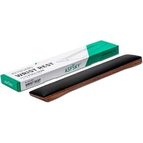 Keyboard Wrist Rest with Memory Foam Anti-Slip Rubber Base Ergonomic Wooden Wrist Rest for Mechanical Keyboard Durable and Easy to Clean for Gamer Staff (RGB)
