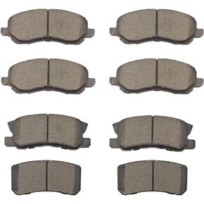 Front Rear Brake Pads Compatible with Chrysler 200 2011-2014,2007-2010 Sebring,2008-2014 Avenger,2007-2016 Compass/Patriot,2008-2016 Lancer,2007-2013 Outlander,2011-2012 RVR