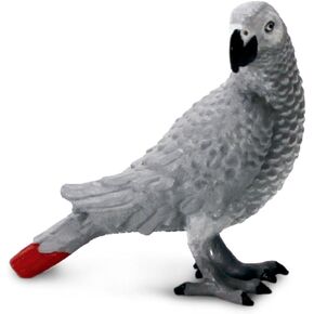 Safari Ltd. African Grey Parrot Figurine - Detailed 2" Plastic Model Figure - Fun Educational Play Toy for Boys, Girls & Kids Ages 3+