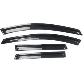 Window Visor Compatible with 2009-2013 Nissan Rogue 2014-2015 Rougue Select, Acrylic Unpainted Black Sun Rain Shade Guard Wind Vent Air Deflector by IKON MOTORSPORTS