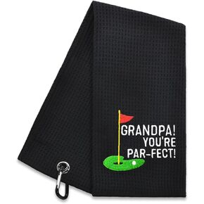 Grandpa You're Per-FECT Embroidered Golf Towel, Grandpa Golf Towel, Golf Accessories for Men, Golf Gift for Grandpa, Birthday for Grandpa Golf Fan, Retirement Gift for Grandpa