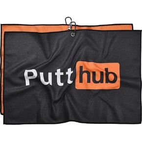 Shanker Golf - PuttHub Funny Golf Towel Microfibre Waffle Towel - Hilarious Logo - Perfect Golf Gift for Golf Lovers