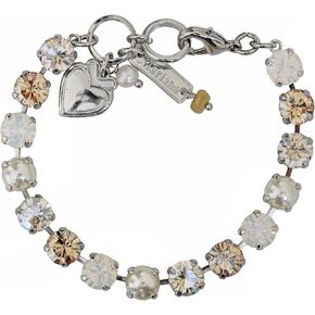 سوار تنس ماريانا كريستال كلاسيكي مطلي بالروديوم والشامبانيا والكافيار، كريم ضوء القمر B-4252-3911-RO، ألوان محايدة in Kuwait