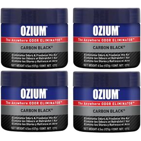 Ozium 4.5 Ounce 4 Pack Odor Eliminating Gel for Homes, Cars, Offices and More, Carbon Black