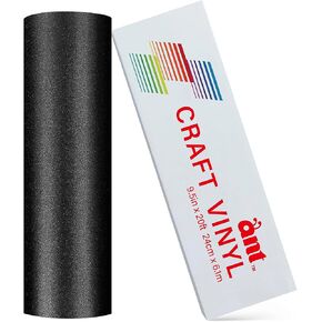 ANT 9.5inch x 4ft x 3 Sheets Black Shimmer Glitter Smart Adhesive Vinyl for Cricut Joy Xtra - Matless Cutting for Long cuts up to 4ft in Saudi Arabia