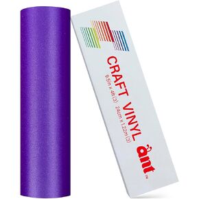ANT 9.5inch x 4ft x 3 Sheets Black Shimmer Glitter Smart Adhesive Vinyl for Cricut Joy Xtra - Matless Cutting for Long cuts up to 4ft