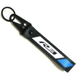 دراجة نارية معدنية مفتاح سلسلة حامل العلامة مع ختم شعار حبل نايلون متوافق مع ياماها YZF R3 YZFR3 in Kuwait