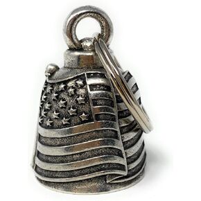Bravo Bells US Flag Motorcycle Biker Bell Accessory or Key Chain for Luck on The Road