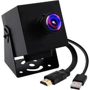 ELP 4K HDMI USB Camera Wide Angle PC Camera for Computer Monitor Simultaneously Output Mini UVC USB2.0 Webcam 2X Digital Zoom H.264 8mp USB Security Camera (120degree no Distortion Lens)