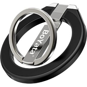 BoYata Magnetic Phone Ring Holder, Dual-Sided Magnetic Phone Grip, 360° Rotating Adjustable Finger Ring Stand Compatible for MagSafe Case, iPhone 15/14/13/12 Series, Samsung, Android & All Phones in Kuwait