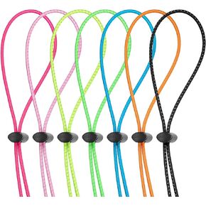 Frienda 14 Sets Bungee Cord Strap Kit, Includes 14 Pieces Adjustable Swimming Goggle Straps Replacement Bungee Straps, 14 Pieces Cord Lock Clamps for Swimming Goggles, Universal Size