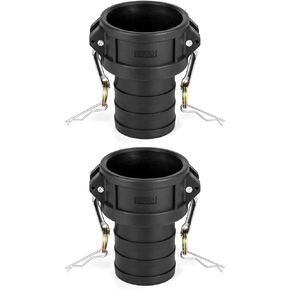 QWORK Poly Cam Latch Fittings, 4 Pack Type C 2" Female Cam latch x 2" Hose Shank, Standard Couplings Plastic Fittings