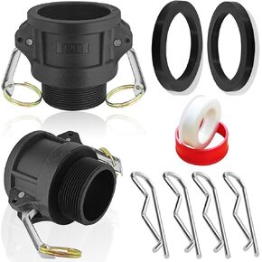 قطعتان من تركيبات قفل الكاميرا من مادة البولي بروبيلين، تركيبات قفل كامة من البلاستيك بولي بروبلين من النوع B وخرطوم الأخدود، 2 بوصة أنثى × 2 بوصة موصل اقتران قفل كامة ذكر (2 بوصة) in Kuwait