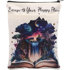 KEYCHIN Bookish Book Sleeve Bibliophile Gifts Escape To Your Happy Place Book Covers Protector For Reading Lover Bookish Librarian Gifts (Escape Place)