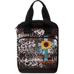 Bible Cover for Men Women Big Size Bile Case Scripture Handbag with Multi Pockets Church Tote Bag