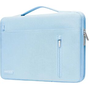 MOSISO 360 Protective Laptop Sleeve Compatible with MacBook Air 15 inch M2 A2941/Pro 16 inch 2024-2019 M4 M3 M2 M1 Chip Pro Max, 15-15.6 inch Notebook, Horizontal Bag with Belt&Right Pocket, Pink