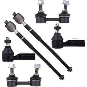 SCITOO 6pcs Suspension Kit 2 Front Stabilizer/Sway Bar Link 2 Outer Tie Rod End 2 Inner Tie Rod End fit 1998-2002 for Chevrolet Prizm 1993-2002 for Toyota Corolla 1996-2000 for Toyota RAV4