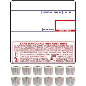 CAS LST-8040 Printing Scale Label, 58 x 60 mm, UPC/Safe, 12 Rolls per Case, CAS Scale Labels 8040, Guaranteed Quality, Try It!.