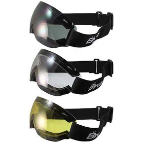 Birdz 3 Pairs Thrush Snowboarding Skydiving Motorcycle Riding Goggles Clear Smoke Yellow Lenses