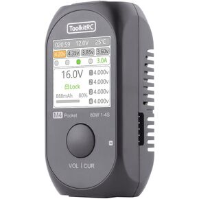M4 80W Pocket Smart Charger Quick Chargers Built-in USB-C XT30 XT60 Output for 1-4S Lipo Lihv Life Battery