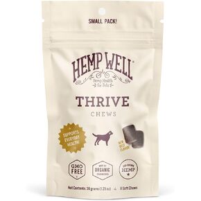 Hemp Well Thrive Chews for Dogs – Support Hip, Joint, and Heart Health, Promotes Immune and Skin Health, Organic. – 8 Count
