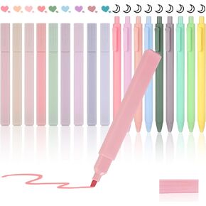 Bible Highlighters and Gel Pens, 18 Pack Bible Pens No Bleed Through Highlighters Assorted Colors for Bible Study Supplies, Journaling Supplies, School Supplies, Planner Supplies Gifts