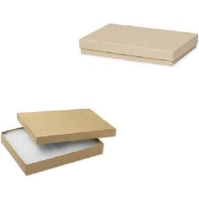 15 Pack Cotton Filled Brown Color Kraft Paper Cardboard Jewelry Gift and Retail Boxes Size: 7" x 5" x 1-1/8" Inch by R J Displays