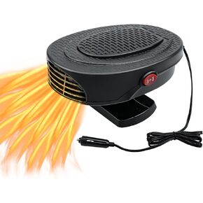 TIKSCIENCE 12V Car Heater, 2 in 1 Auto Electronic Heater Fast Heating Defrost Defogger, 30S Fast Heating Windscreen Fan Car Space Windshield Demister - Plug in Cig Lighter