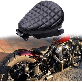 Rich Choices Black Crocodile Leather Solo Seat with Spring Bracket Kit for Harley Davidson Sportster XL 1200 883 48 Chopper Bobber Seats Custom