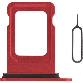 for iPhone 12 Red SIM Card Tray Holder Replacement Single SIM Version for iPhone12 Card Slot with Waterproof Rubber Ring Repair Fix Kit Card Removal Tool for A2172 A2402 A2403 A2404